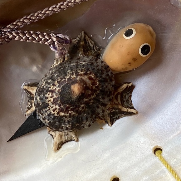 VTG 1970s Hanging Shell Art Mobile Wind Chime 21" Long - Picture 9 of 9